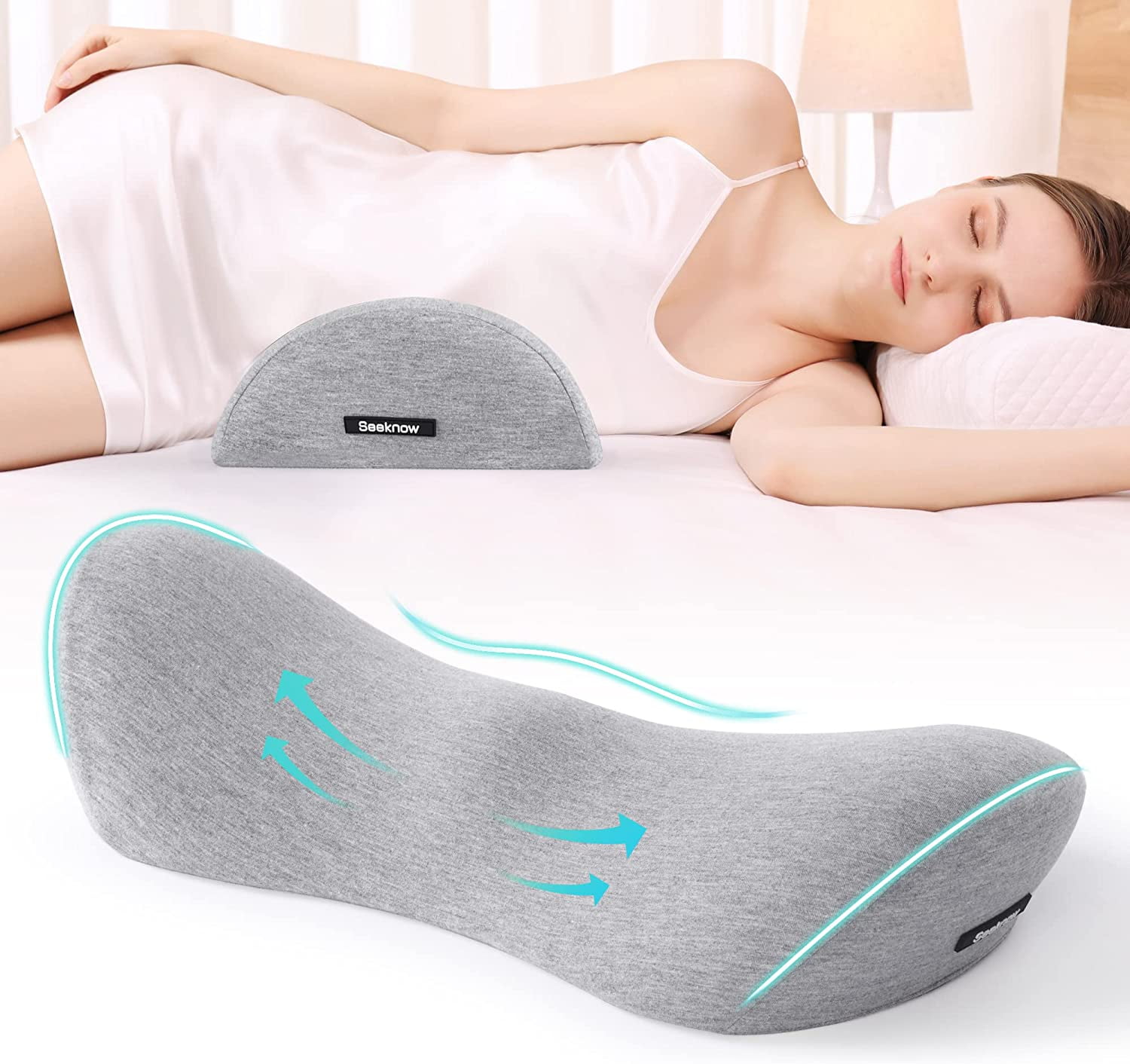 Lumbar Support Pillow for Bed Lower Back Pillow for Sleeping Lumbar