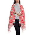 thumbnail image 3 of ZNDUO Cute Hearts Pink Pattern Pashmina Shawls，Wraps Winter Warm Soft Scarf for Women, 3 of 8