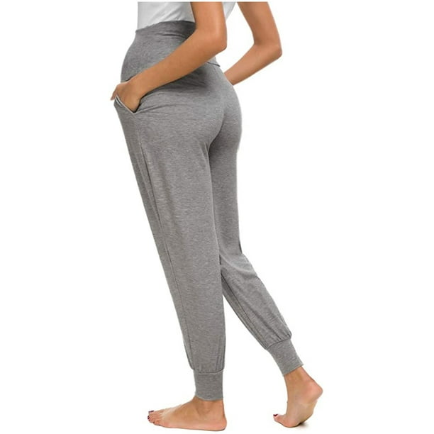 Lolmot Maternity Womens Solid Color Casual Pants Stretchy Comfortable  Lounge Pants
