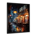 thumbnail image 2 of Designart "Jazz Serenade Nighttime Melodies IV" Fashion Framed Wall Art - Modern Orange Jukeboxes Entryway Framed Wall Art, 2 of 6