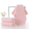 thumbnail image 2 of Pidada 100% Cotton Embroidered Floral Pattern Hand Towels for Bathroom Set of 3 (Pink), 2 of 9