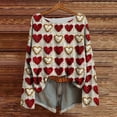 thumbnail image 4 of Rainbow Love Heart Womens Crewneck Sweatshirt Pullover Long Sleeve Shirts Tops Casual Tops Comfy Fall Fashion Outfits Winter Clothes 2025, 4 of 7