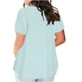 thumbnail image 3 of Patlollav Plus Size Women T Shirts Casual V Neck Short Sleeve Blouse Solid Color Summer Tunic Tops, 3 of 6