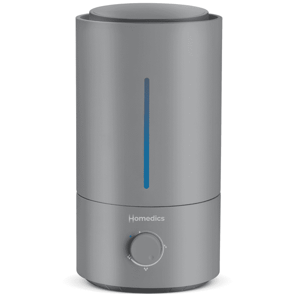 Homedics Ultrasonic Cool Mist Humidifier With Essential Oil Tray, Gray, 44-Hour Runtime