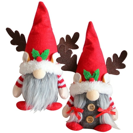 

HOMEMAXS 2pcs Christmas Gnome Lovely Christmas Ornament Showcase Gnome Doll Decor