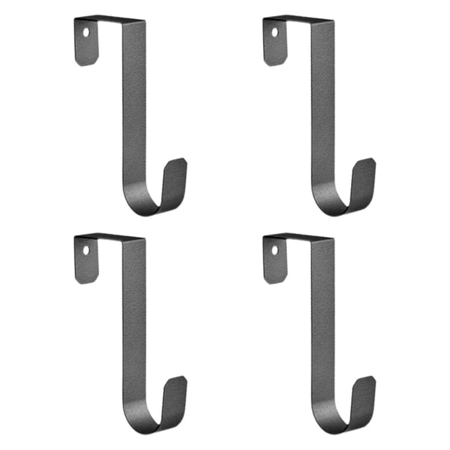 4 ganchos organizadores para colgar sobre la puerta, ahorradores de espacio, multiusos. negro