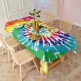 thumbnail image 3 of Colorful Tie Dye Pattern Rectangle Tablecloth 60"x102",Waterproof Polyester Rectangle Table Cloth, Wipeable Spillproof Polyester Tablecloth for Dining, Camping, Indoor and Outdoor, 3 of 6