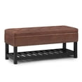 thumbnail image 1 of Lomond 43" W  Storage Ottoman Bench in Distressed Saddle Brown Faux Leather, 1 of 12