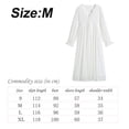 thumbnail image 2 of Camisones para mujer, Camisones de mujer, camisón de gasa de manga larga con encaje para estar en casa, color blanco, 2 of 8