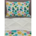 thumbnail image 3 of Geometrical Comforter & Sham Bedding Set, Abstract Colorful Repeating Pattern with Hexagons and Tiny Triangles, 3 pcs Duvet Set Microfiber Filling Quilt, 5 Sizes, Pale Green Multicolor, by Ambesonne, 3 of 4