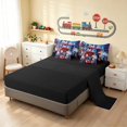 thumbnail image 5 of Erosebridal Fire Truck Twin Bedding, Firefighter Bedding Comforter Set, City Night, Black Reversible 7-Piece, 5 of 6