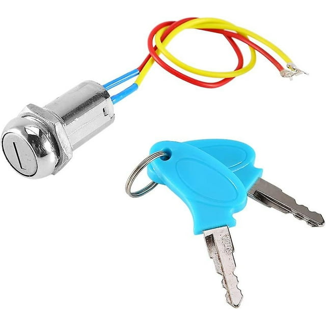Interruptor de encendido universal de 2 cables, interruptor de bloqueo de encendido con llave Interruptor de encendido de 2 cables para motocicleta Fo