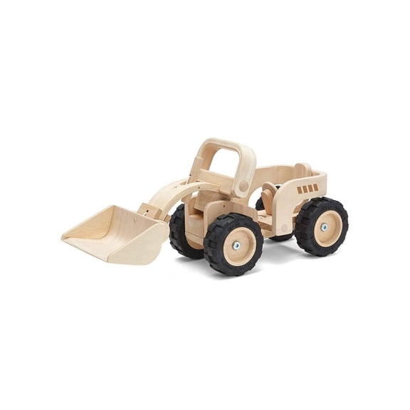 PlanToys® Wooden Bulldozer Construction Vehicle | Montessori Coordination, Control and Practical Exploration Activity | Eco-Friendly Vehicle for Indoor & Outdoor Play