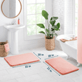 thumbnail image 2 of ComfiTime 2 Piece Bathroom Rugs Set – Thick Memory Foam, Non-Slip Bath Mat, Soft Plush Velvet Top, Ultra Absorbent, Small, Large & Long Rugs for Bathroom Floor, Peach, 20*32, 2PCS, 2 of 11