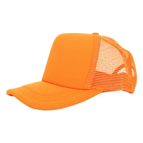 MIASHUI Outdoor Solid Color Embroidered Men's and Women's Sun Hat Trucker Mesh Cap Adjustable Baseball Cap Orange