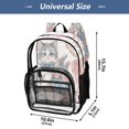 thumbnail image 4 of Large Clear PVC Backpack Heavy Duty See Through Backpack for Adults Work Travel, Vintage Cute Kitten Printed 12L, 4 of 8