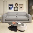 thumbnail image 3 of 93" King Size Sleeper Sofa with  Pull Out Couch Bed, 3 in 1 Folding Convertible with Chaise Lounge and 3 Seat Teddy Sofa Couches with 2 Lumbar Pillows for Living Room,Aprtment,  Light Grey, 3 of 9