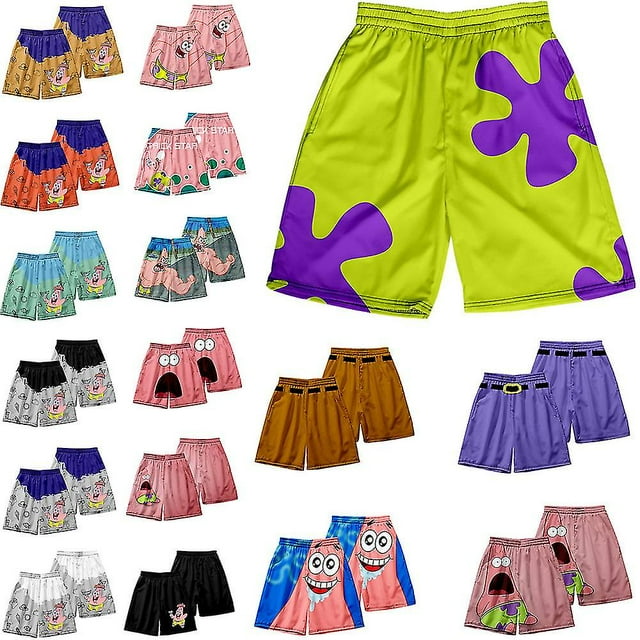Men's Swimwear Patrick Star Short Beach Shorts Pants Quick Dry Swim Trunks Swim Trunks Surfing Board Pants