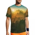 thumbnail image 3 of Elegant Mountains T Shirt Sunset Print Trendy Cool Gym T-Shirts Short-Sleeved Fast Dry Tsh, 3 of 5
