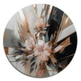thumbnail image 3 of Designart "Linear Floral Elegance Rose Gold II" Floral Metal Round Art Print, 3 of 5