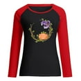 thumbnail image 4 of Elvqul 3/4 Sleeve Women T Shirts on Clearance Black Print Halloween Loose Crew Neck Tops, 4 of 4