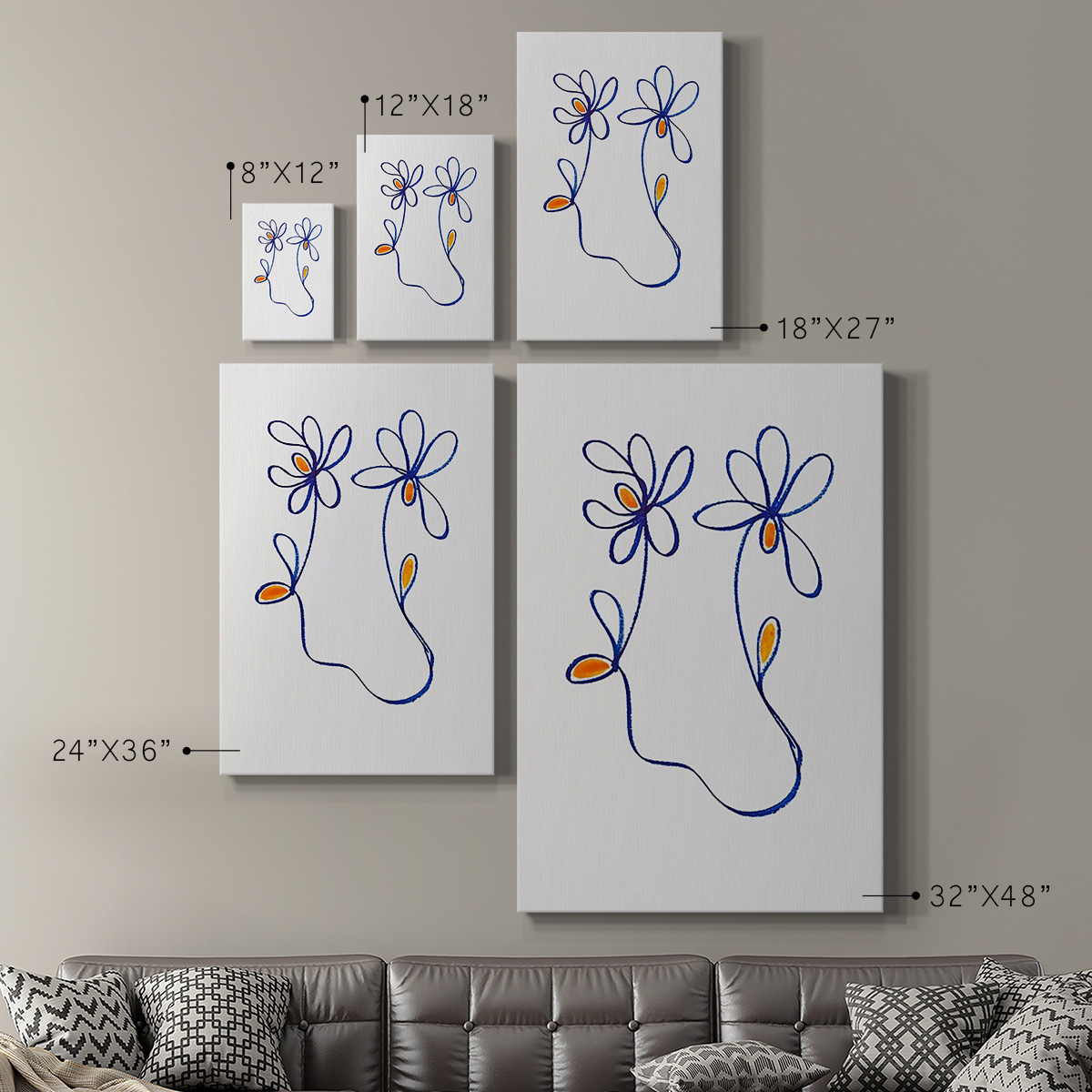 Wobbly Blooms IV Premium Gallery Wrapped Canvas - Ready to Hang