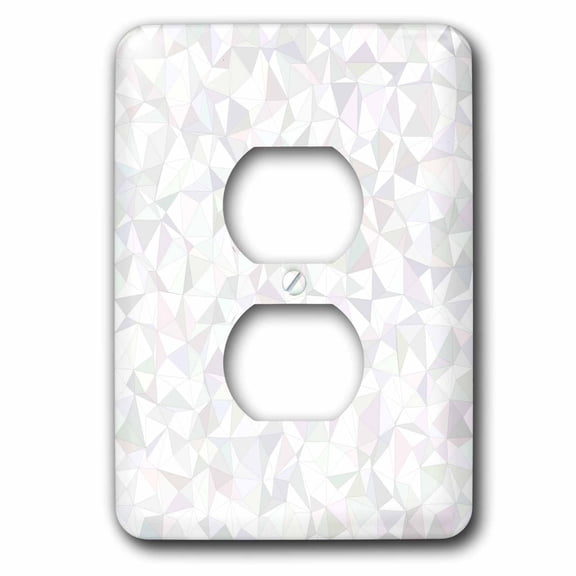 3dRose, White irregular triangle mosaic design, 2 plug outlet cover