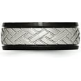 thumbnail image 4 of Chisel Stainless Steel Brushed Black IP-plated 8.2mm Grooved Band - Ring Size 12.5-7.8gm, 4 of 8