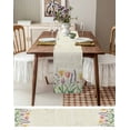 thumbnail image 3 of Colorful Spring Floral Table Runner 90 Inches, Vintage Summer Flowers Botanical Bed Runner Dresser Scarves Tabletop for Indoor Outdoor Parties/Ceremony/Banquet, 13" x 90", 3 of 8