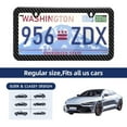 thumbnail image 6 of Carbon Fiber License Plate Frames, 2 Pack Black Plastic Car Plate Frame with Fasteners and Screws, Car Front and Rear License Plate Frame, Waterproof Plate Frame Print Carbon Fiber Pattern, 6 of 8