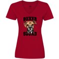 thumbnail image 3 of Inktastic Dog Boxer Squad Women's V-Neck T-Shirt, 3 of 5