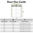 thumbnail image 4 of 56" X 80" 3-Lite Panel White Primed Solid Core Sliding Bypass Barn Door Double Doors with Hardware Kit, 4 of 9