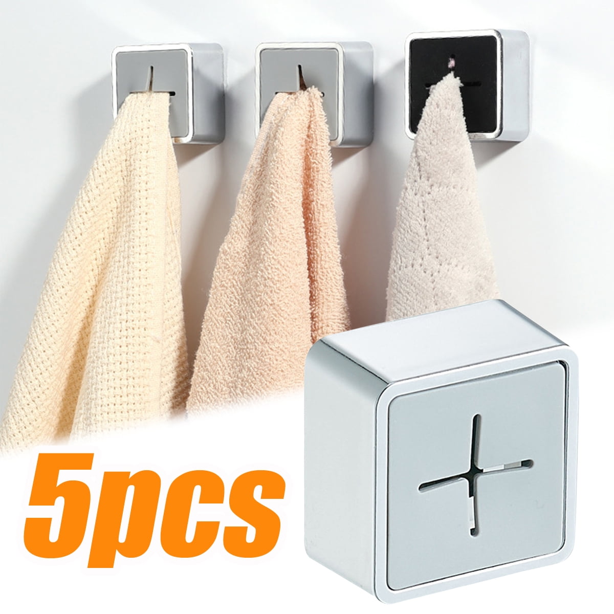 Travelwant 5Packs Kitchen Towel Hooks, SelfAdhesive Towel Plug, Wall