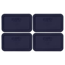 Pyrex 7214-PC Blue Rectangle Plastic Storage Replacement Lid Cover (4-Pack)