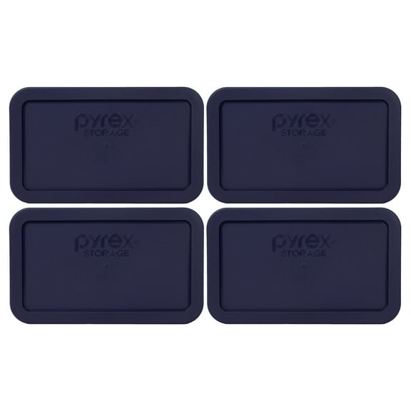 Pyrex 7214-PC Blue Rectangle Plastic Storage Replacement Lid Cover (4-Pack)