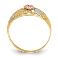 thumbnail image 2 of 14k Tri- Color w/White Rhodium Floral Dome Ring R923, 2 of 5