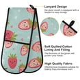 thumbnail image 3 of Heat-Insulating Gloves Two-Way Gloves Double Mitt Oven Mitts Suitable for Kitchen Ovens and Microwave Ovens Cute Cartoon Smiling Strawberry, 3 of 5