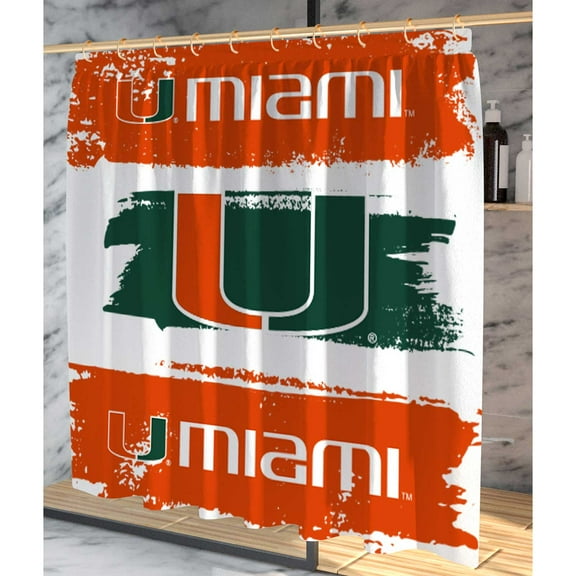 Pegasus Miami Hurricanes Shower Curtain & Bath Mat Set