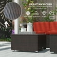 thumbnail image 4 of Outsunny Mobilier de Jardin en Résine Tressée avec Coussins Rembourrés, Ensembles de Canapés d'Angle, Rouge, 4 of 10