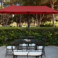 thumbnail image 2 of Ainfox 13ft Large Patio Umbrella, Outdoor Double-Sided Rectangle Market Heavy Duty Umbrellas without Base, Red, 2 of 8