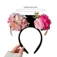 thumbnail image 5 of FENOHREFE Traditional Chinese Royal Flower Headband for Women Aesthetic Wedding Hairhoop Elegant Roleplay Party Dress Up Hairband, 5 of 7