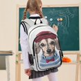 thumbnail image 7 of FORMRS School Backpack 17" Student Travel Bag with Laptop Compartment, Gray Cute Dog Artist, 7 of 7