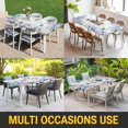 thumbnail image 5 of Watercolor Flowers Table Cloths for 5 Foot Rectangle Tables, Spring Butterflies Floral Gray Wood Patio Waterproof Elastic Fitted Tablecloths, Washable Rectangular Table Cover for Camping, 5 of 8