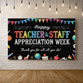 thumbnail image 2 of Polyester Material Teacher Banner Colorful Design Staff Appreciation Week for School Events Classroom Decor Teacher Celebration, 2 of 7