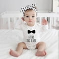 thumbnail image 2 of Future Ring Bearer Infant Rompers Girl Long Sleeve Neutral Baby Romper White Onesie for Baby Boys 0-3 Months, 2 of 5