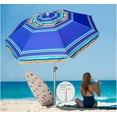 thumbnail image 3 of AMMSUN 7ft Heavy Duty High Wind Beach Umbrella Parasols with sand anchor & Tilt Sun Shelter, UV 50+ Protection Outdoor Sunshade Umbrellas Carry Bag for Patio Garden Pool Backyard Multicolor, 3 of 10