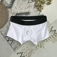 thumbnail image 4 of HEVIRGO Men Boxer Underwear Low Waist Breathable Design Front Opening Shorts Panties with Silicone Ring Daily Wear, 4 of 8
