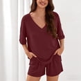 thumbnail image 4 of Stamzod 80s Outfit for Women Party Summer Printed Short Sleeve Half Sleeve Round Neck Cropped Top + Casual Pants Suit Set Two Piece Lounge Set, 4 of 4