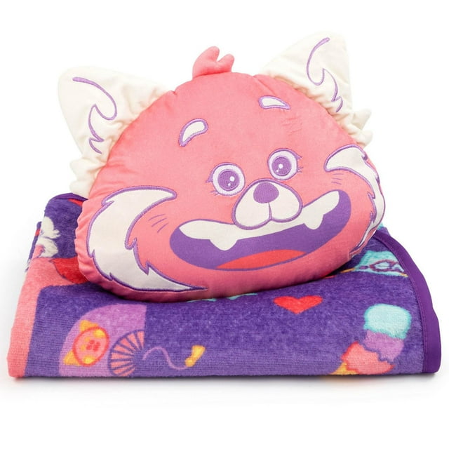 Disney Pixar Turning Red Ensemble de Coussin et Couverture de Voyage Nogginz - Design 'Bon Temps'