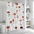 thumbnail image 6 of Red Mushroom Shower Curtain, Waterproof Shower Curtains for Bathroom, Vintage Botanical Autumn Farmhouse Washable Fabric Bathtub Curtain Set Bath Decor with 12 Hooks Standard 72"x72", 6 of 8